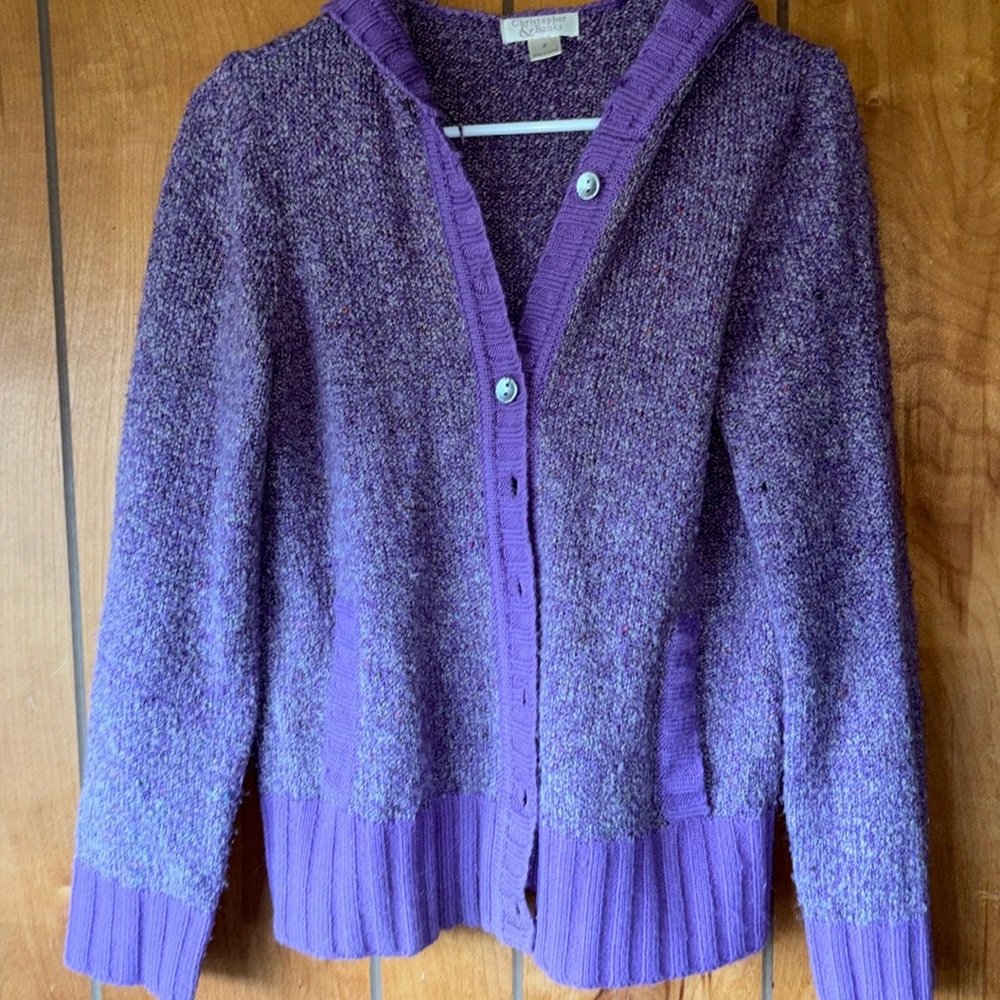 Purple knit cardigan